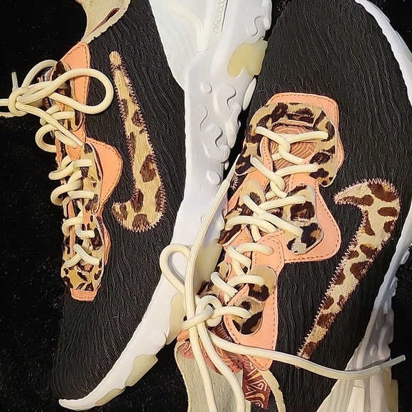 Nike Black, Light Pink and Leopard Print Sneakers - Picture 2 of 15